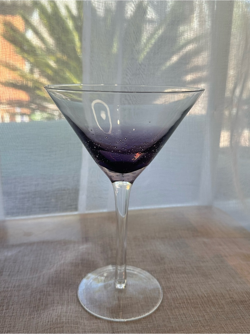 Pier One Purple Crackle Amethyst Martini Glass